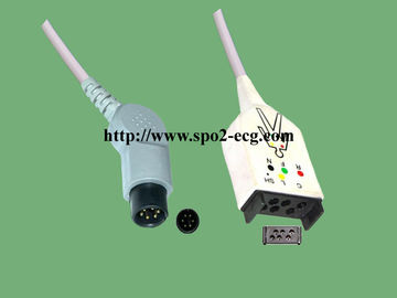 Κίνα Καλώδιο κορμών ασφάλειας ECG DIN 9 πόδια/ενός κομματιού καλώδιο ECG με τη θραύση και το συνδετήρα προμηθευτής