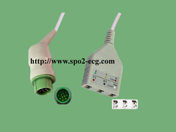 Κίνα Επαναχρησιμοποιήσιμο ECG καλώδιο μολύβδου Kontron για το υπομονετικό υλικό οργάνων ελέγχου TPU προμηθευτής