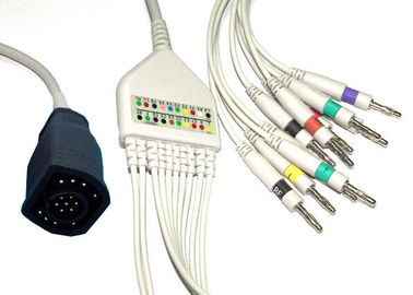 Κίνα Καλώδια DIN 3,0 μολύβδου ZOLL EKG με το στερεό τύπο αγωγών θραύσεων και συνδετήρων προμηθευτής